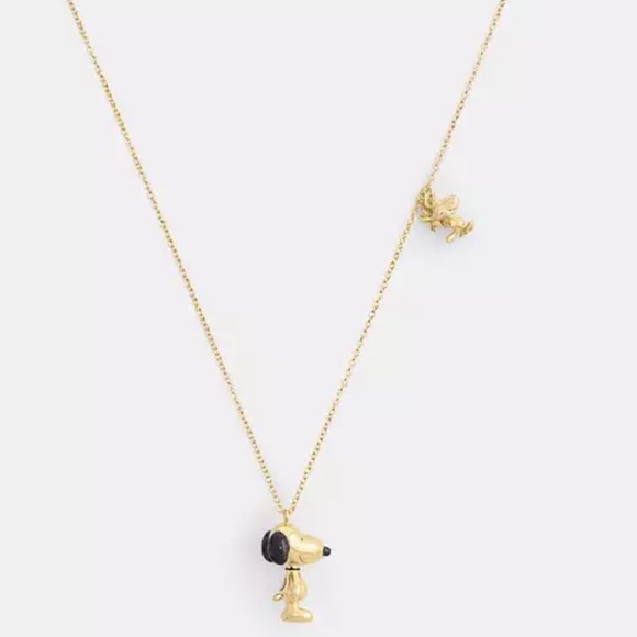 Coach X Peanuts Snoopy And Woodstock Pendant Necklace - Picture 1 of 8